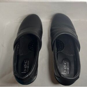 BOC Born Concept Women's Black Leather Nursing Clogs W 9.5 Mules